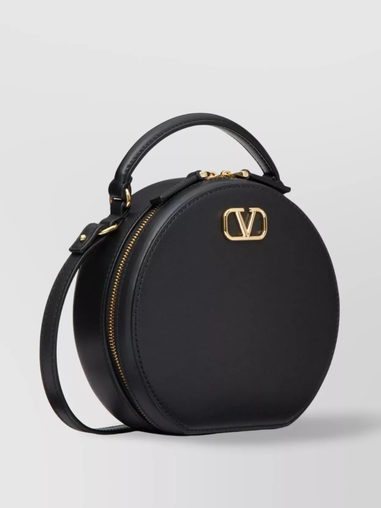 Valentino Garavani Vlogo Round Leather Clutch Bag