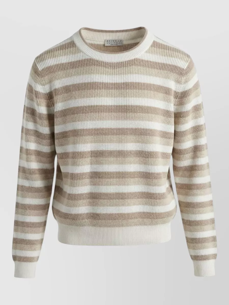 Brunello Cucinelli ribbed striped cotton sweater