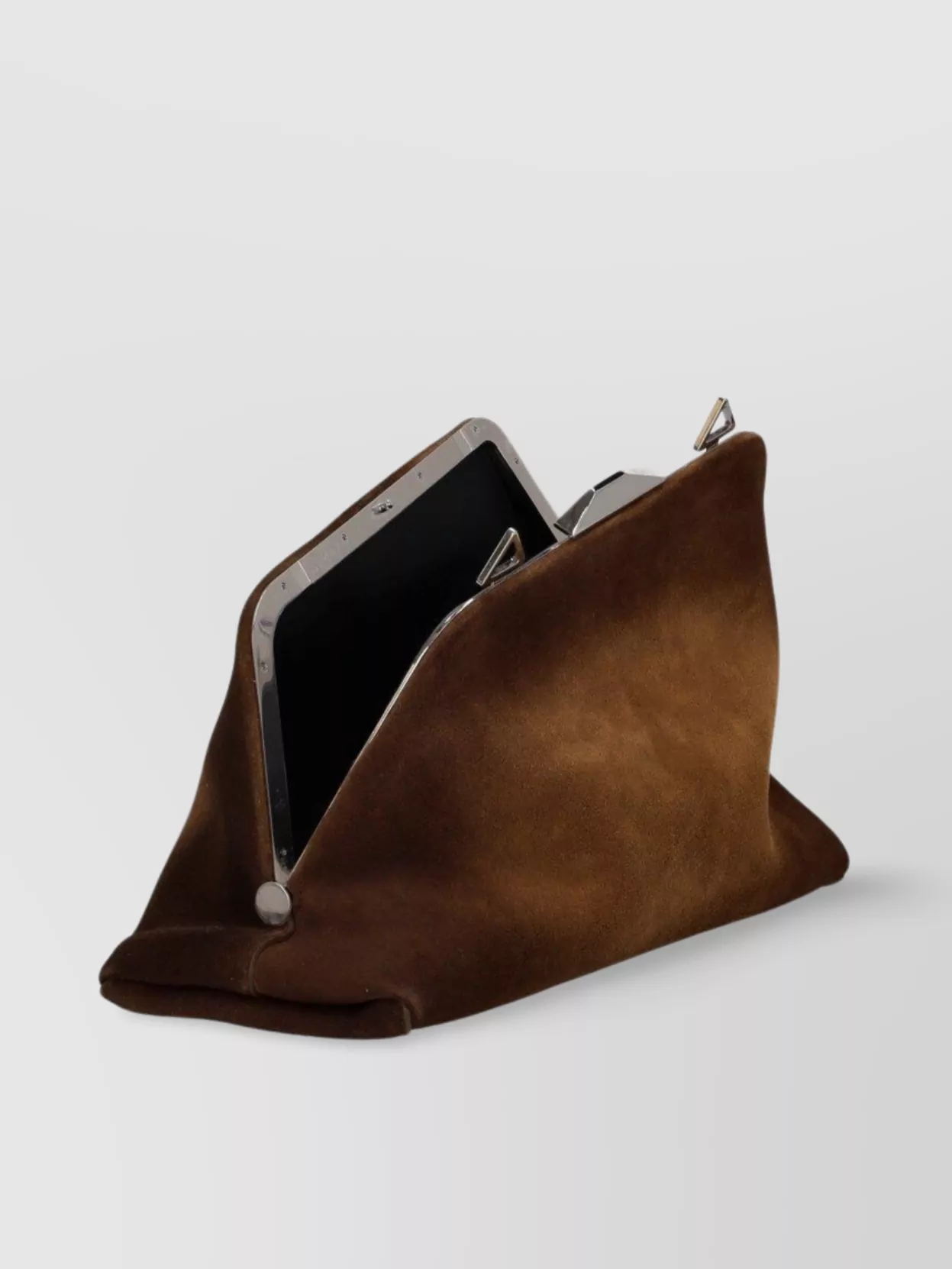 Shop Attico Vintage Suede Metal Frame Shoulder Bag