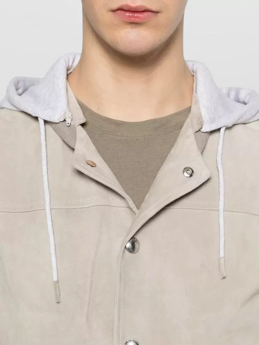 Eleventy Suede Hooded Jacket