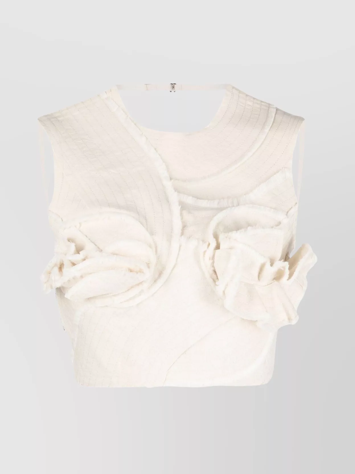 Shop Jacquemus Cropped Halterneck Open Back Top In White