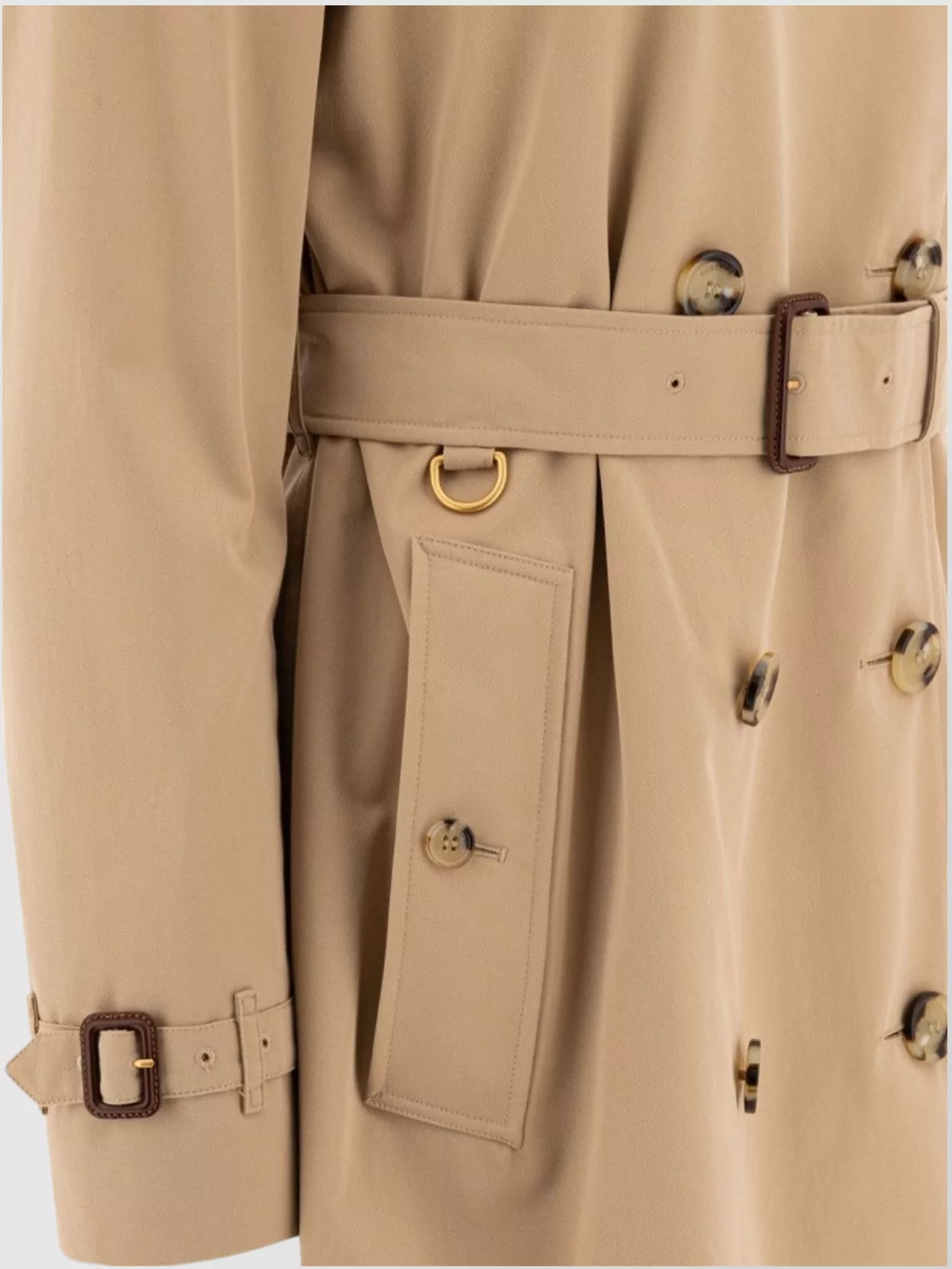 Shop Burberry Belted Double-breasted Coat Epaulettes