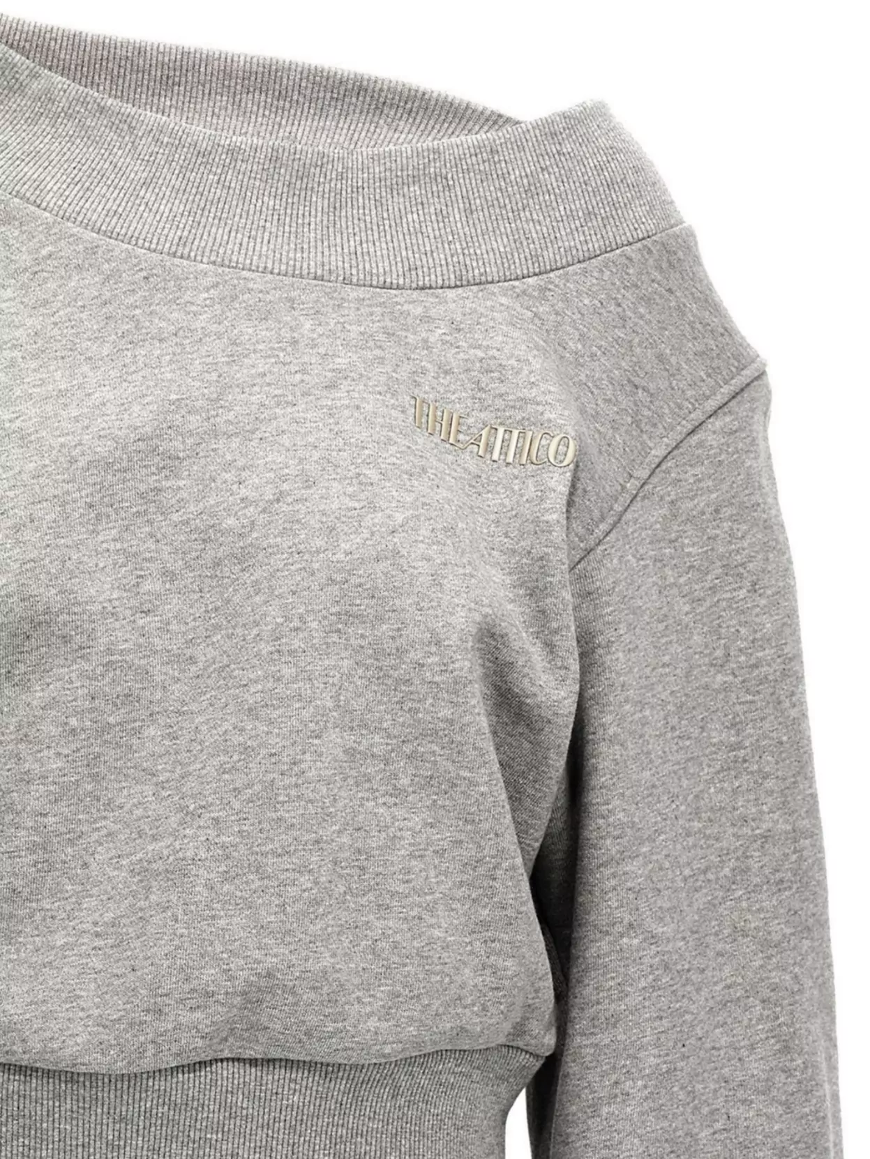 Attico Logo Sweatshirt With Crossed Neckline And Open Back