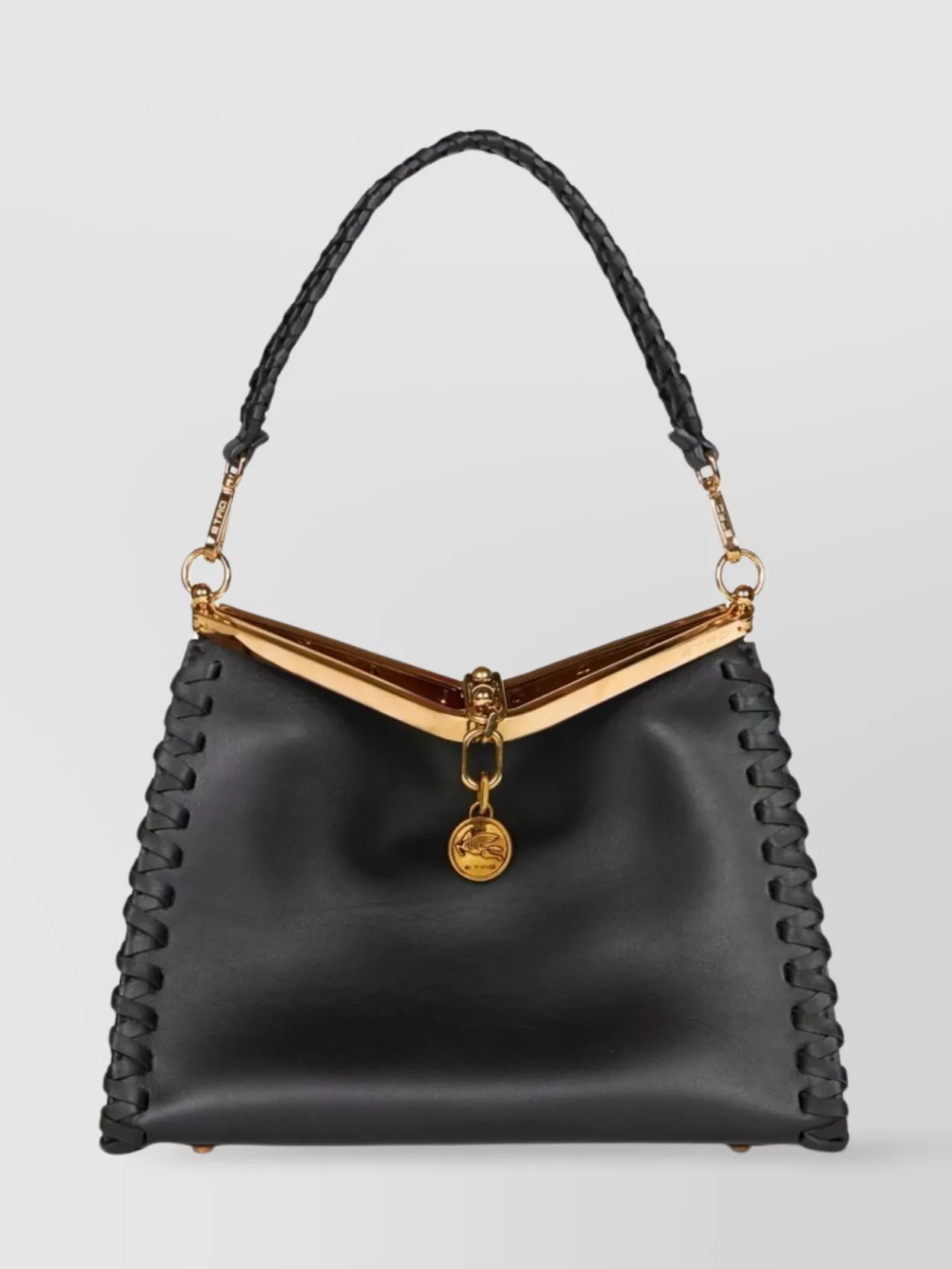 Shop Etro Chain-link Stitching Shoulder Bag