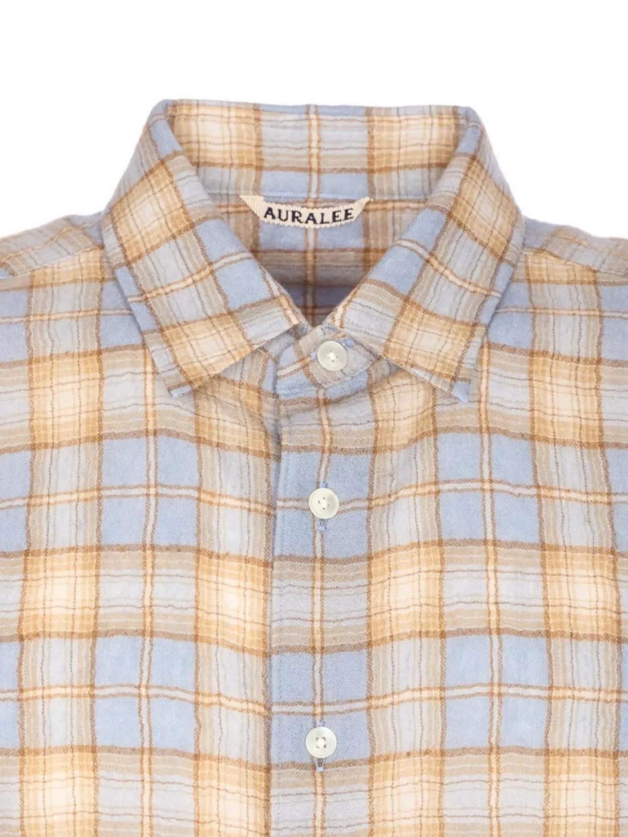 Auralee Long Sleeve Check Pattern Wool Shirt