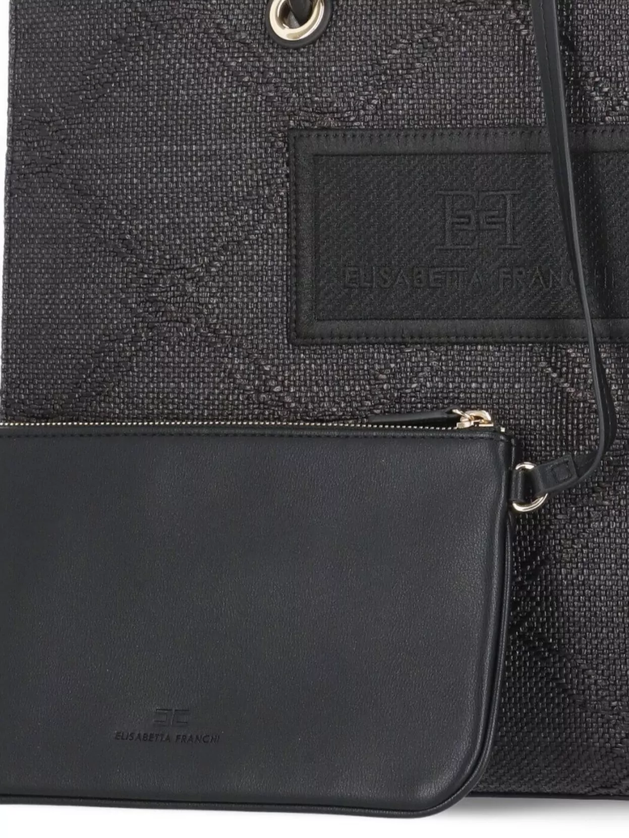 Elisabetta Franchi Eyelet Textured Tote Bag Handles