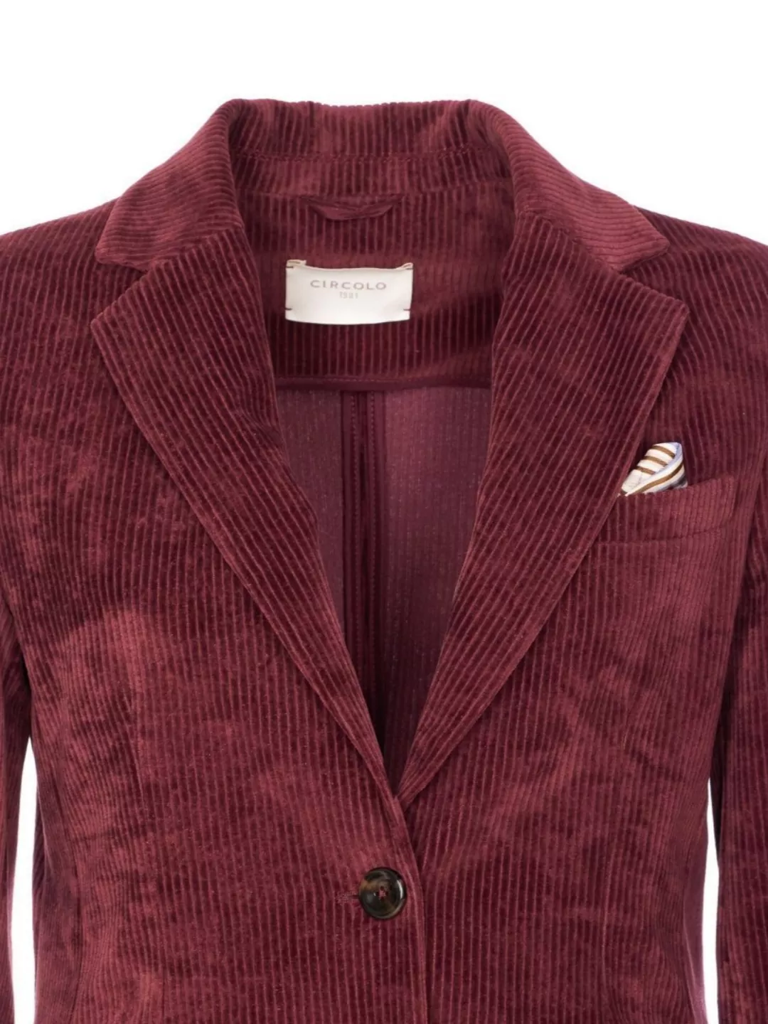 Circolo 1901 Bordeaux Jacket With Chest Pocket And V-Neck