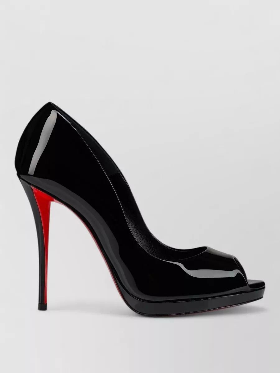 Christian Louboutin Patent Leather Peep-Toe Platform Pumps
