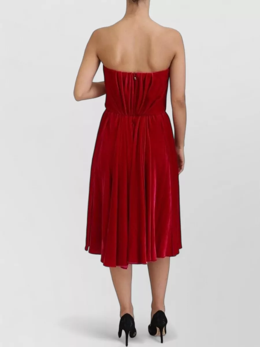 Dolce&Gabbana Silk Strapless Midi Dress
