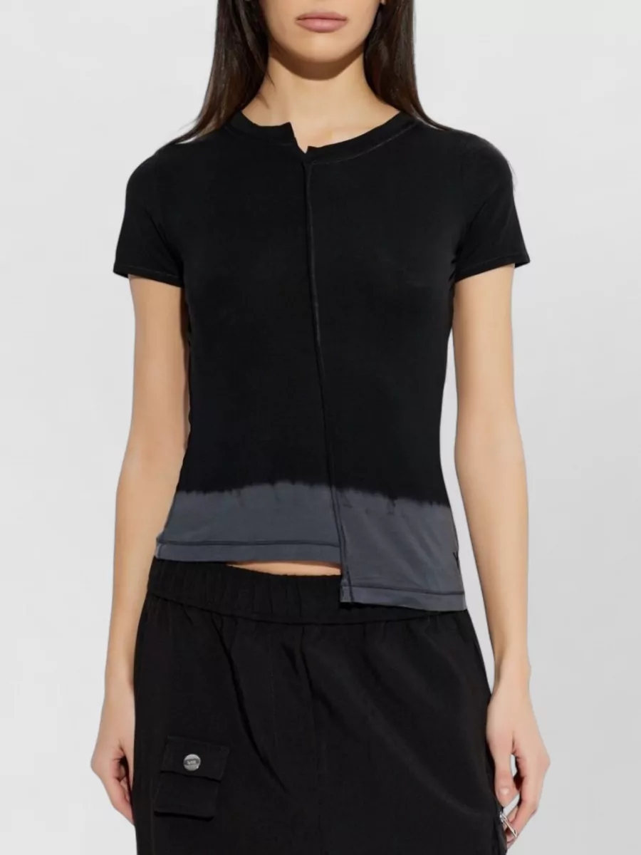 Y-3 Asymmetric Dip-Dye Paneled Short-Sleeve T-Shirt