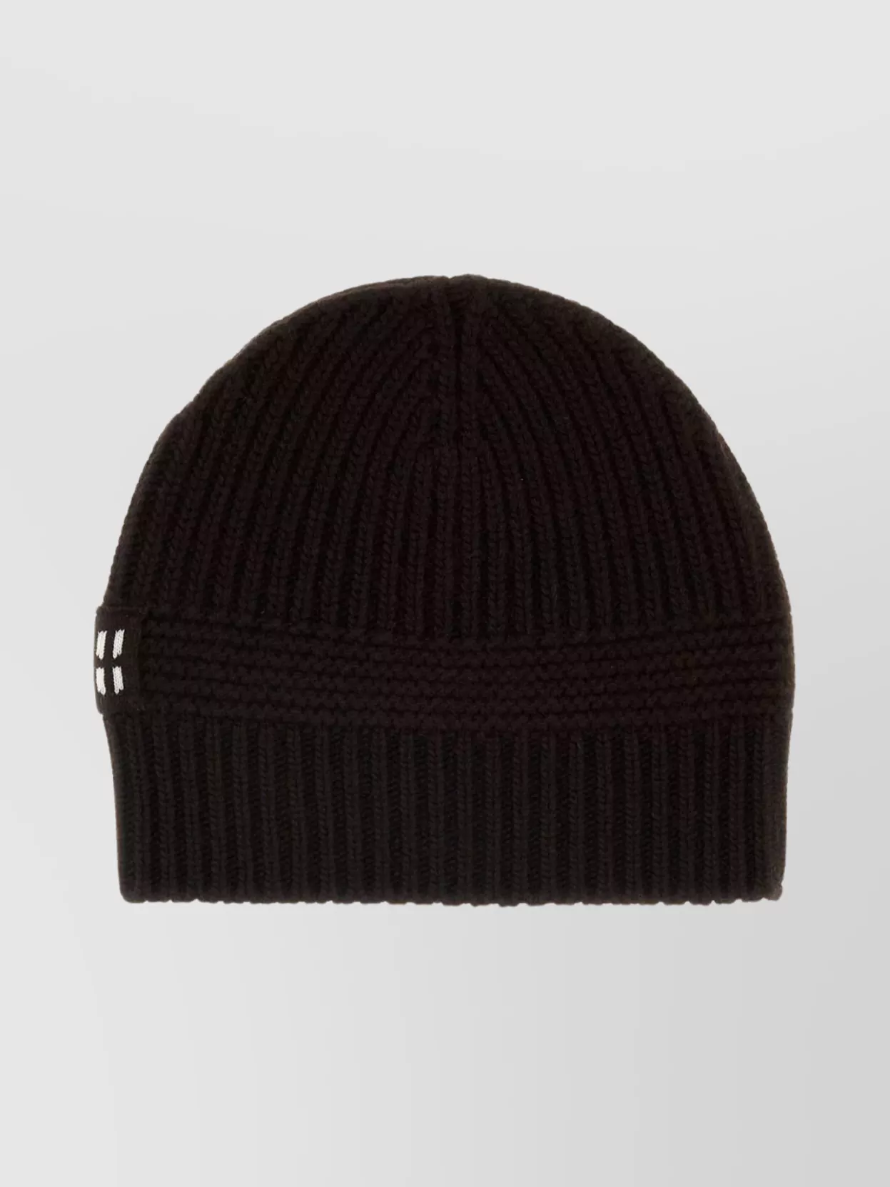 Miu Miu Stretch Wool Blend Ribbed Knit Beanie In Brown