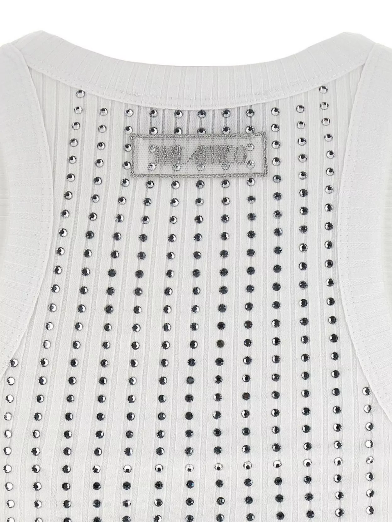 The Attico Crystal Embellished Ribbed Sleeveless Top