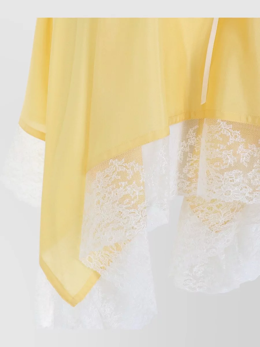 Saint Laurent Silk Lace-Detail Strapless Mini Nightdress
