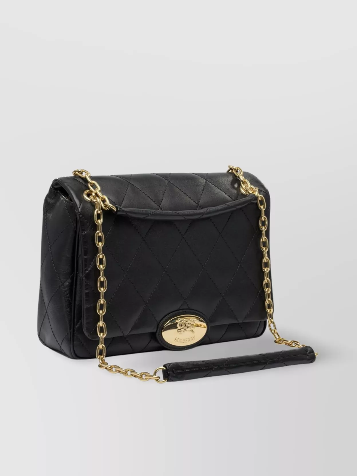 Burberry Quilted Chain Strap Crossbody Bag With Gold-tone Hardware