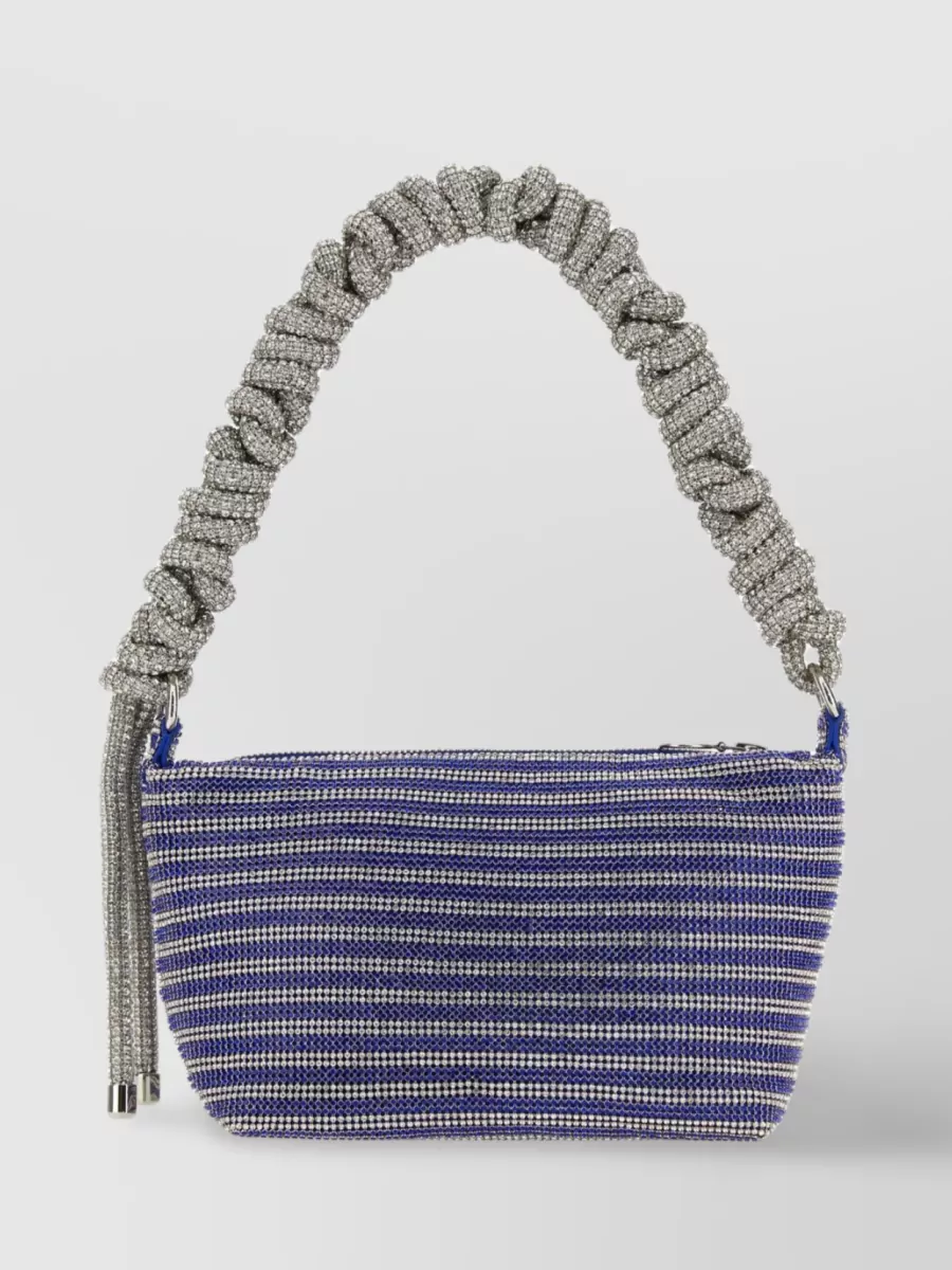 Shop Kara Gemstone Striped Shoulder Bag In Metallic