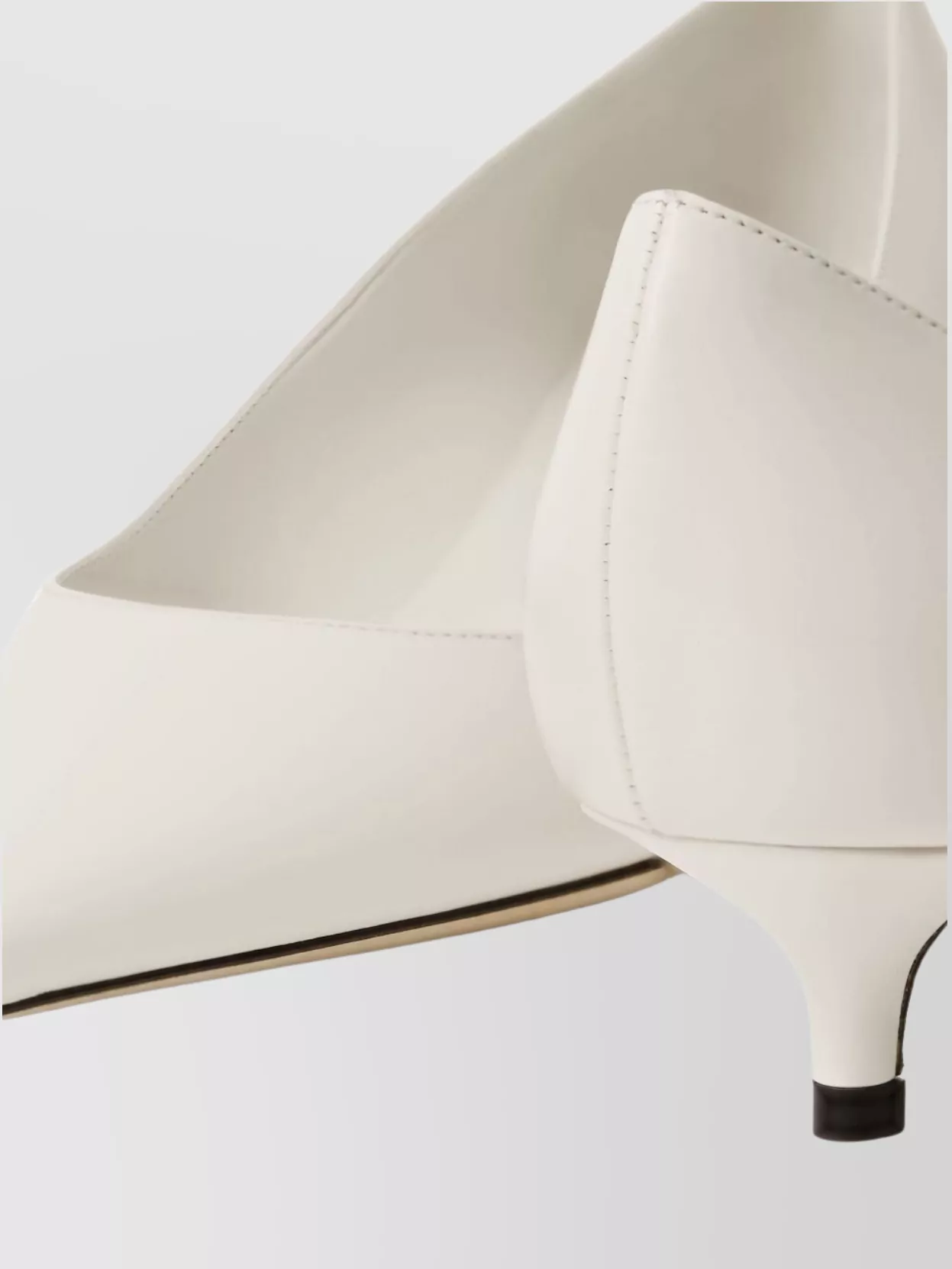 Jimmy Choo Pointed Toe Kitten Heel Leather Pumps