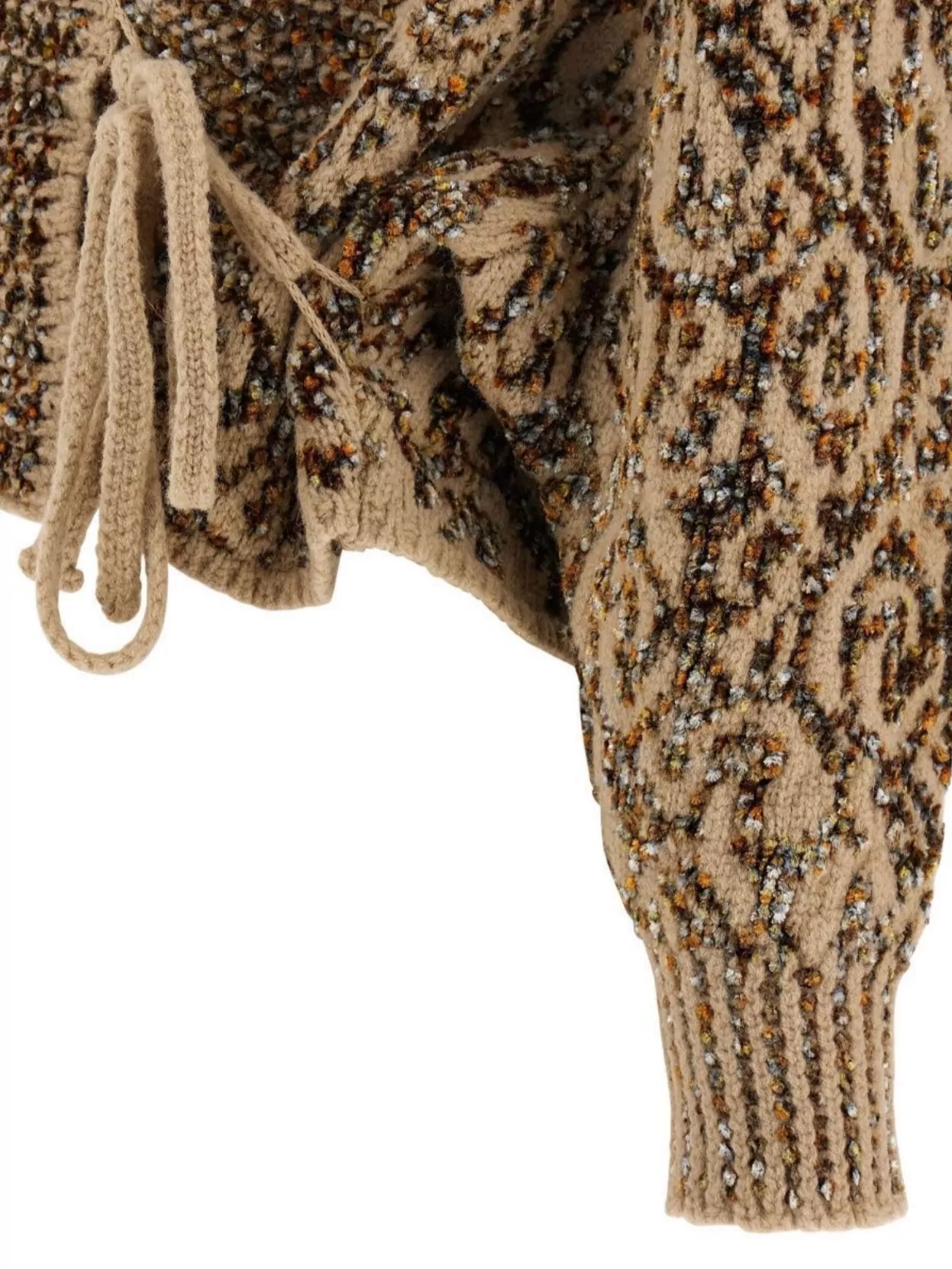 Dries Van Noten Textured Knit Cardigan Shawl Collar In Brown