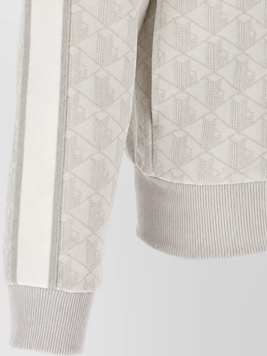 Lacoste Jacquard Zip-Up Sweatshirt