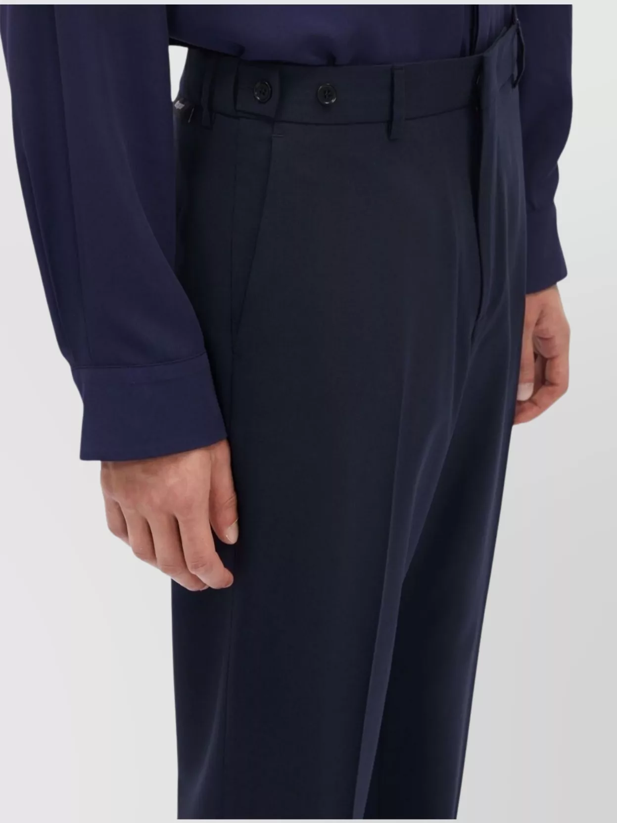Msgm Tailored Trousers With Button And Pleat In Black