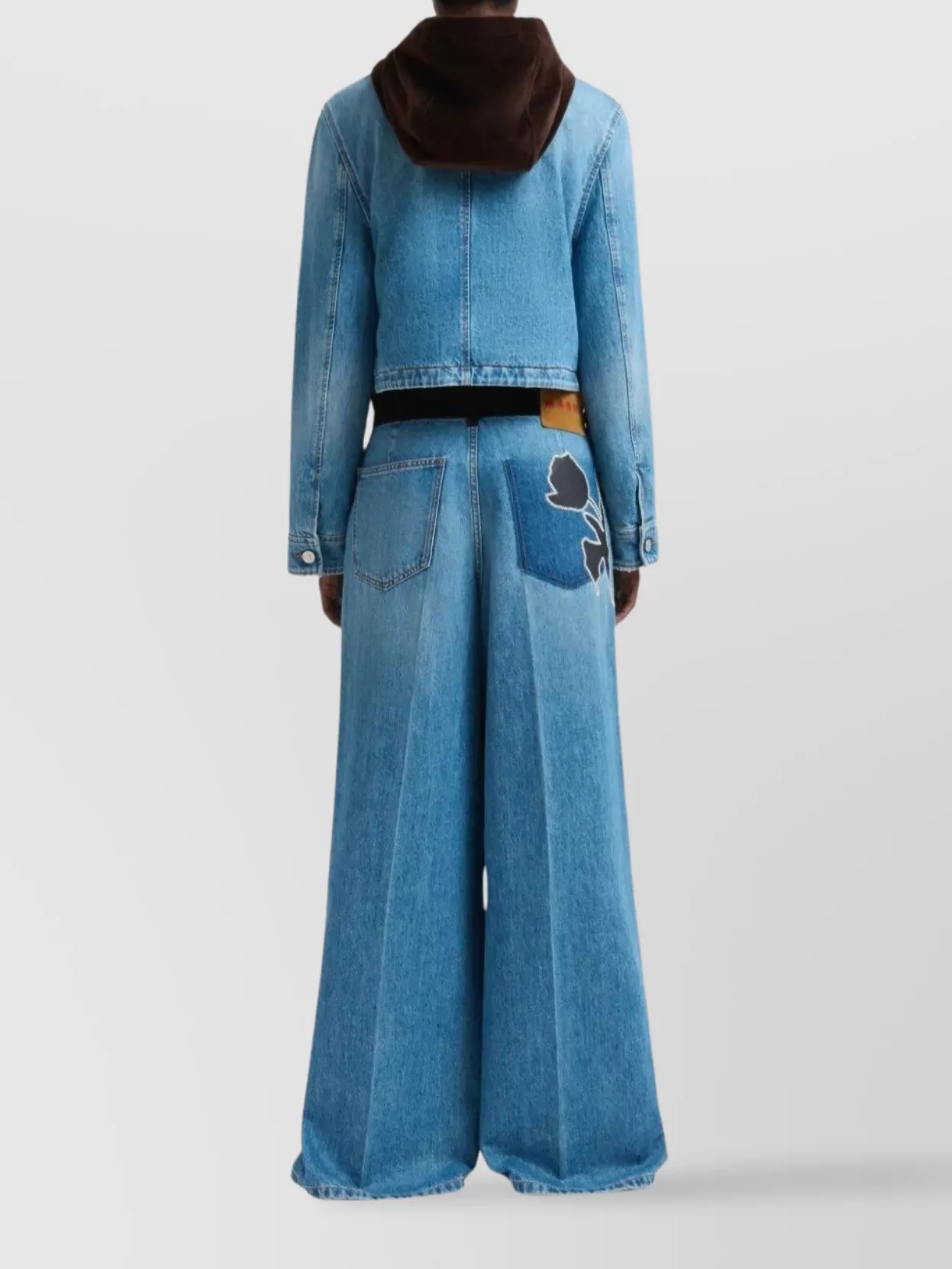 Marni Wide Leg Cotton Trousers Appliqué