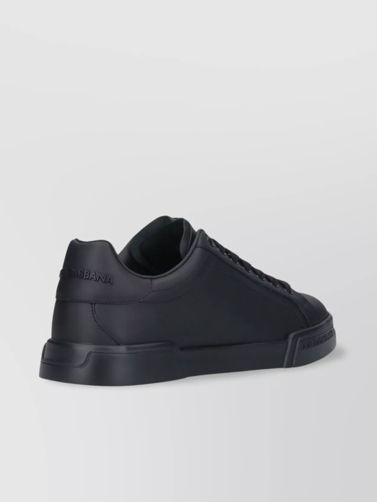 Dolce & Gabbana Portofino Light Black Sneakers With Logo Patch On The Tongue And Tonal Logo Lettering On The Heel In In Black