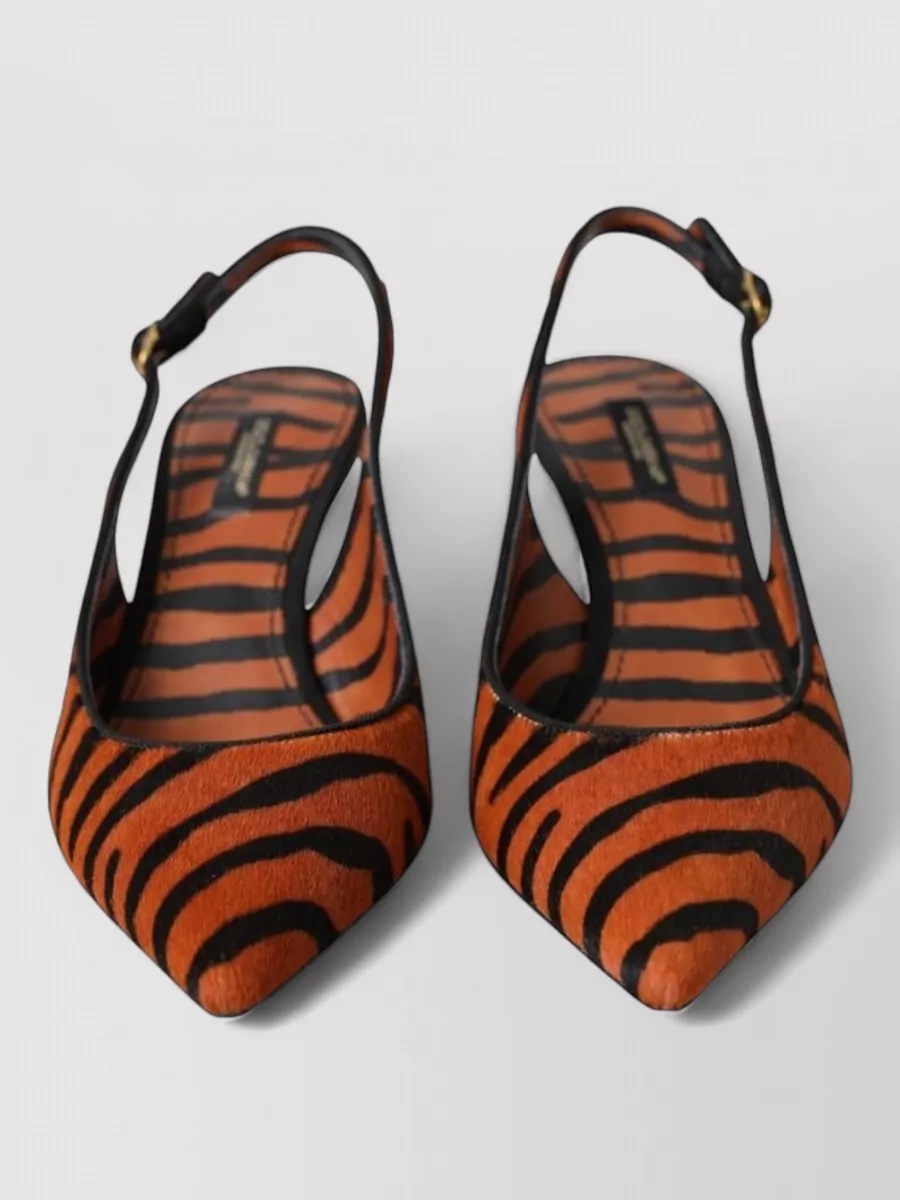 Dolce&Gabbana Calf hair leather zebra-print slingback sandals