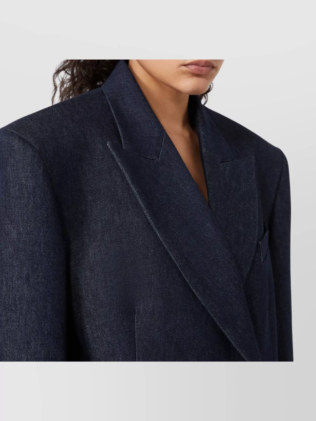 Sportmax Oversized Denim Blazer Flap Pockets