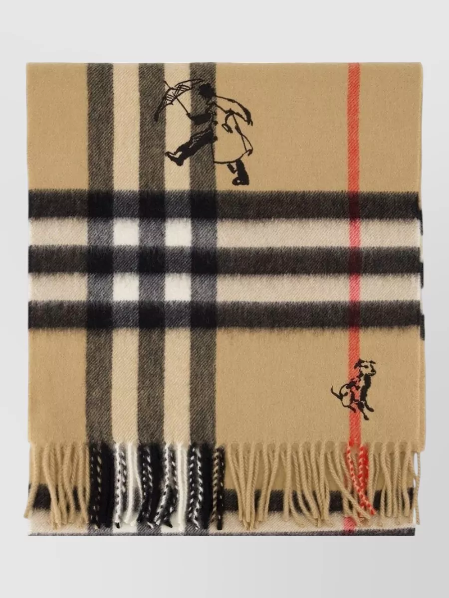 Burberry embroidered cashmere scarf