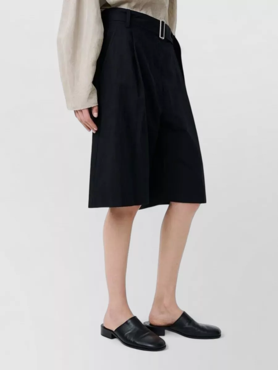 Studio Nicholson Belted Pleated Cropped Trousers