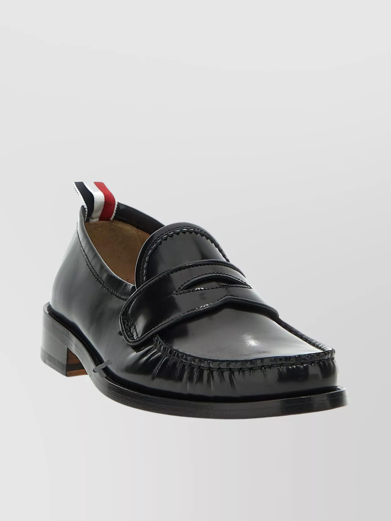 Thom Browne Varsity Pleated Round Toe Loafers In Black