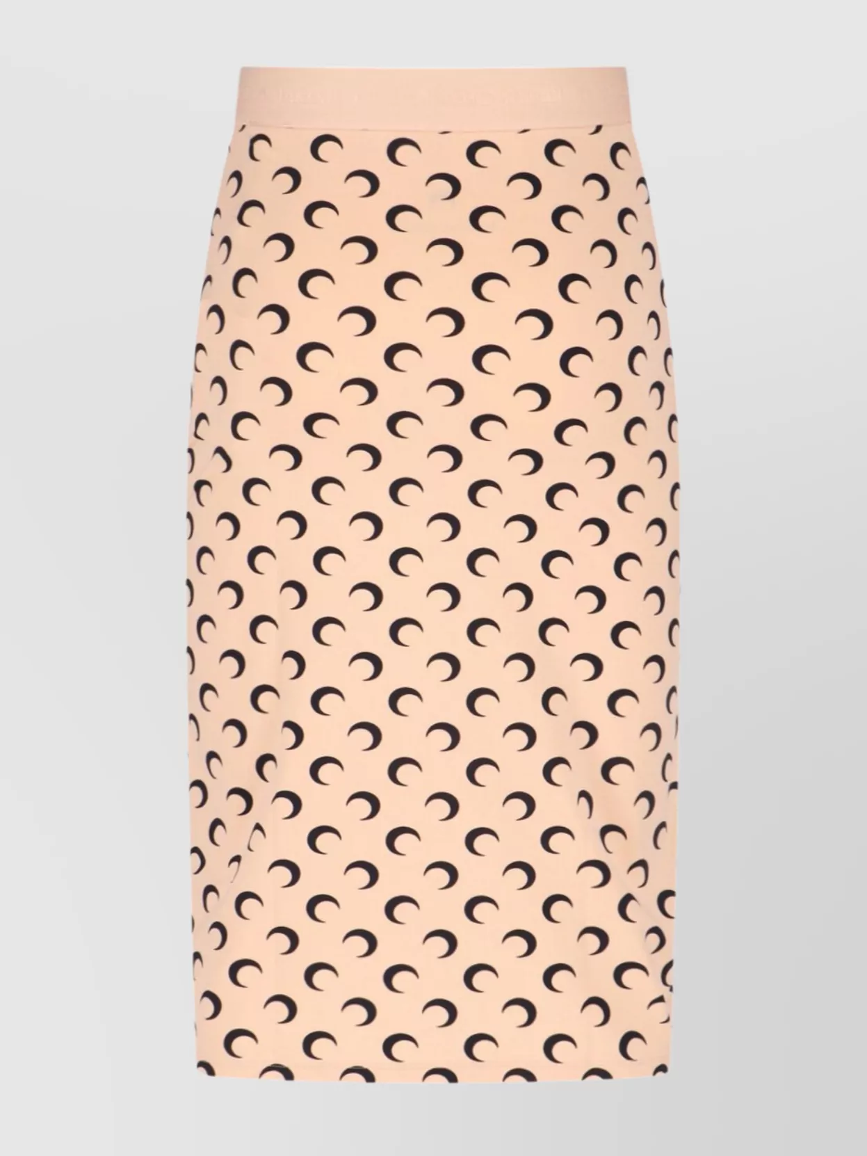 Marine Serre Midi Skirt With Elastic Waistband And Print In Brown