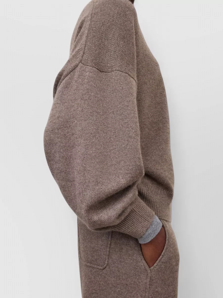 Lisa Yang Cashmere Ribbed Round-Neck Long-Sleeve Sweater
