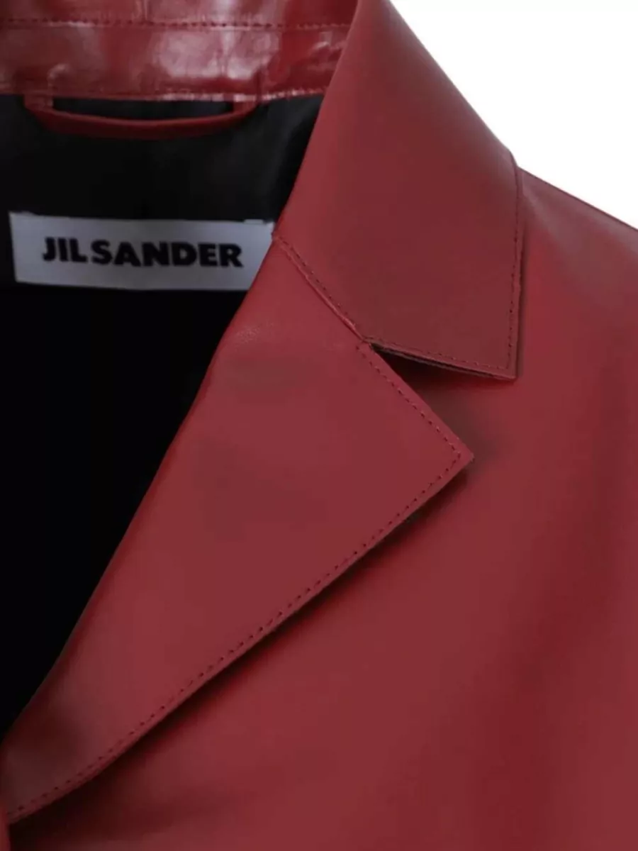 Jil Sander Leather Single-Breasted Coat
