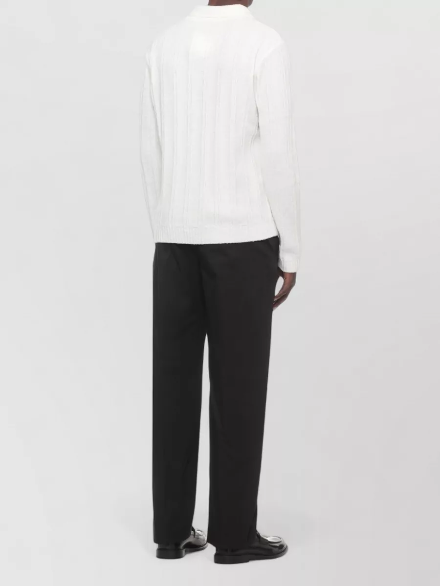 Casablanca Bouclé Cotton Polo Sweater