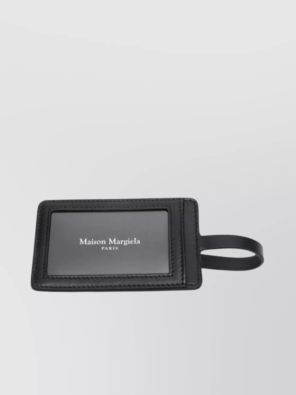Shop Maison Margiela Rectangular Strap Badge Wallet In Grey