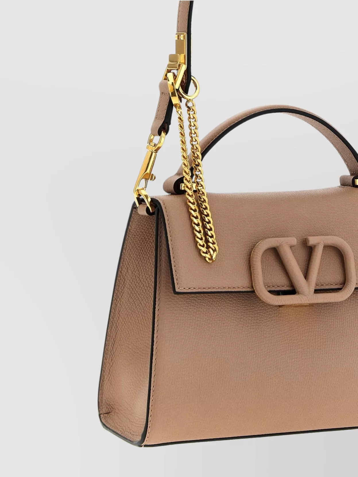 Valentino Small Vsling Handbag Top Handle In Neutral