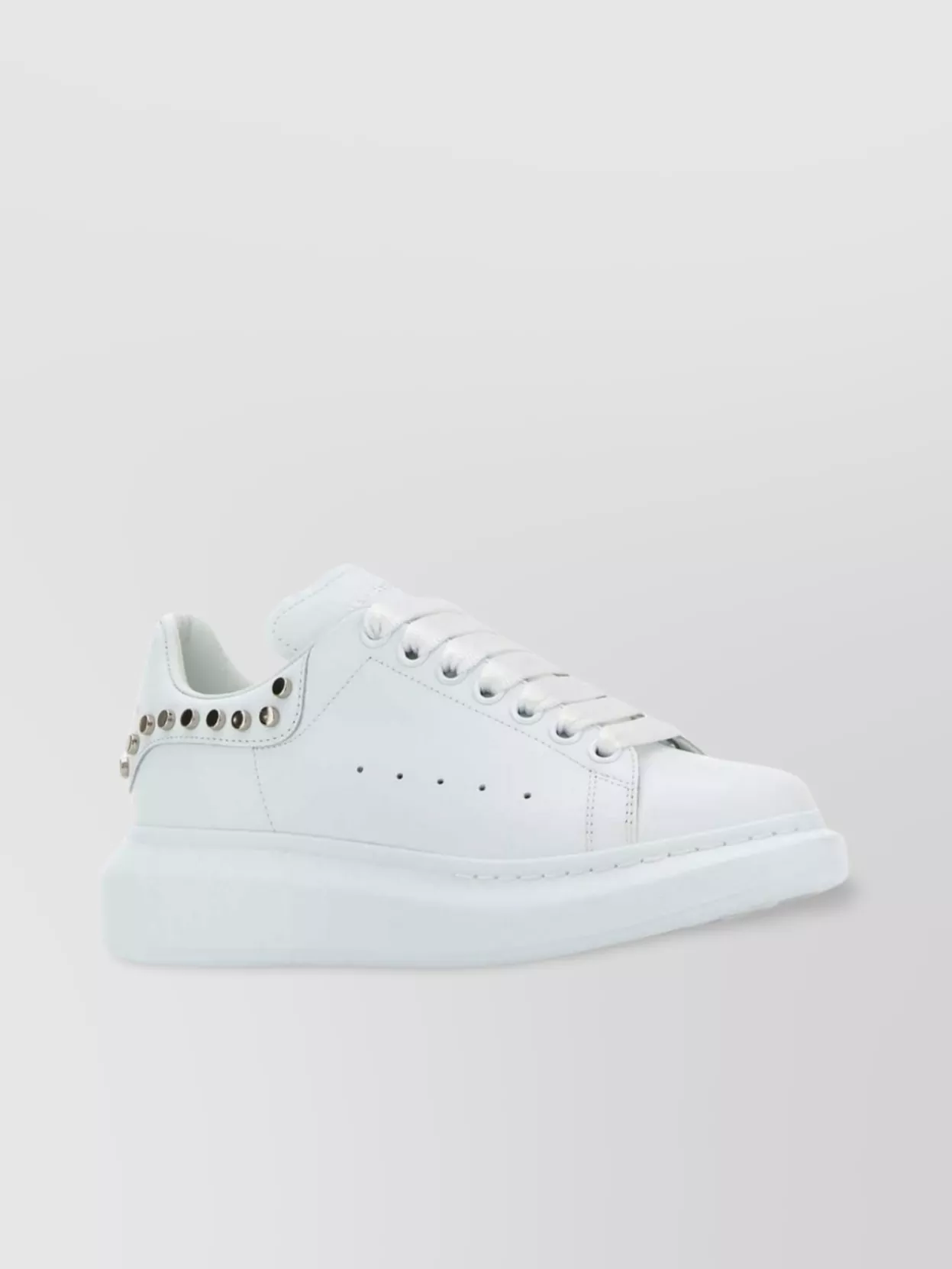 Alexander Mcqueen Leather Sneakers With Platform Sole And Stud Embellishments
