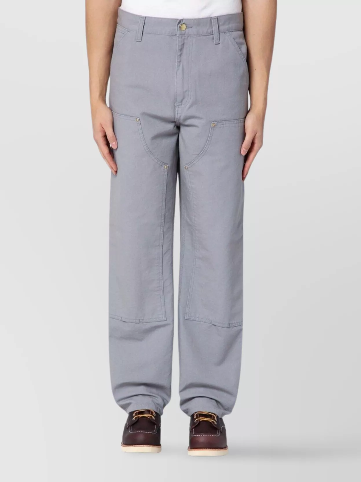 Carhartt Pant Double Knee Stitch Detailing In Gray