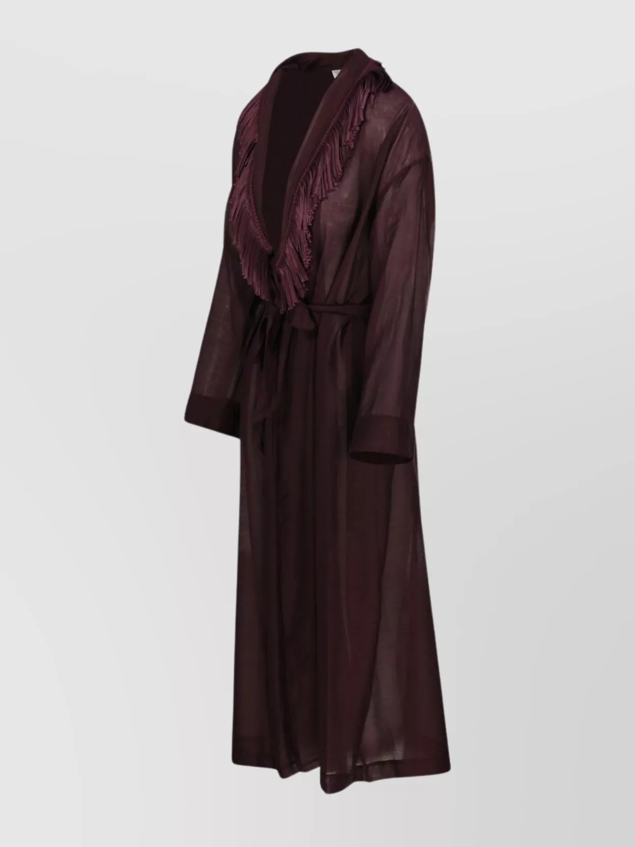 Shop Forte Forte Fringed Waist Belted Sheer Fabric Gown
