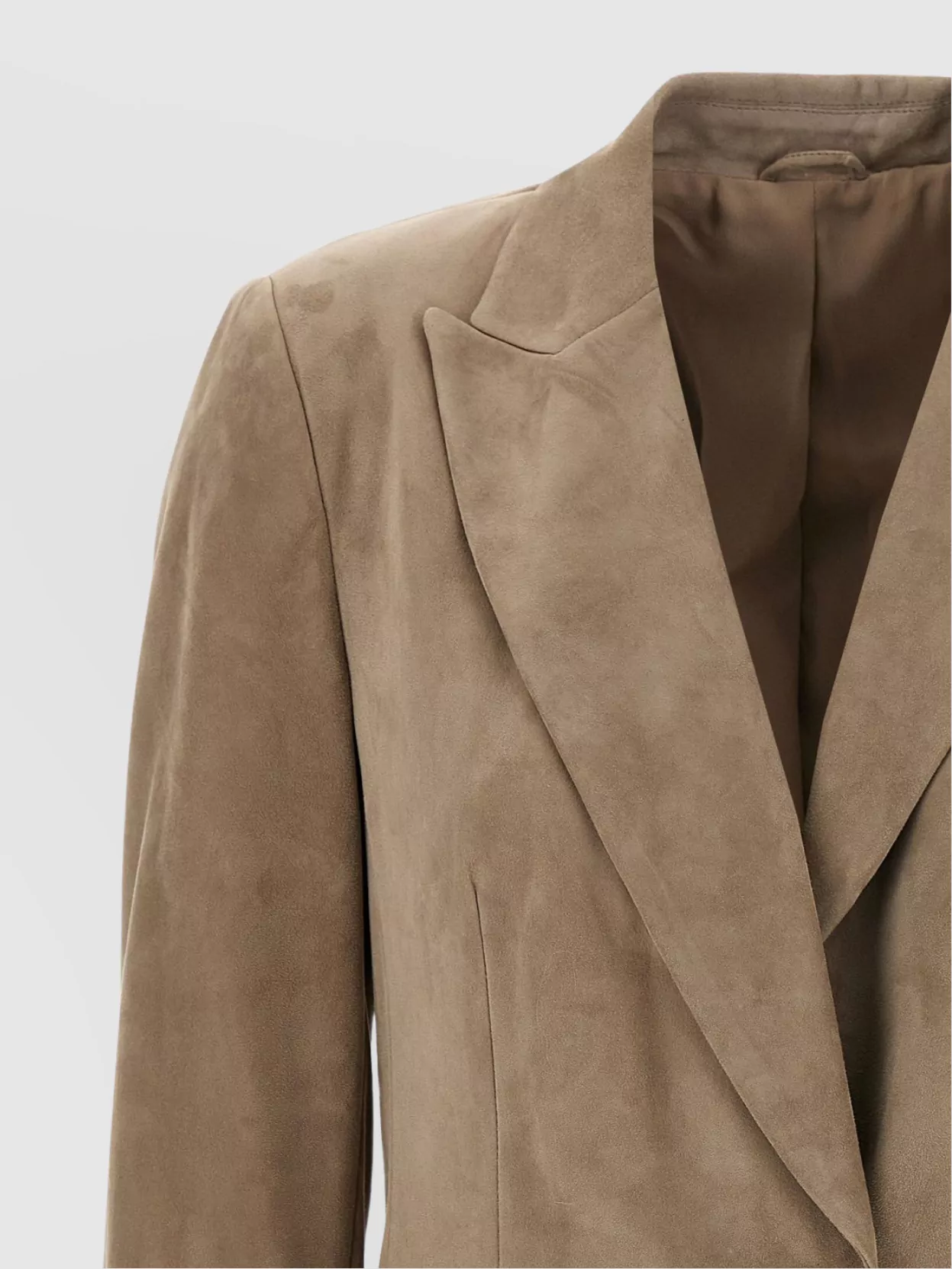 Brunello Cucinelli Suede Blazer With Flap Pockets And Notch Lapel