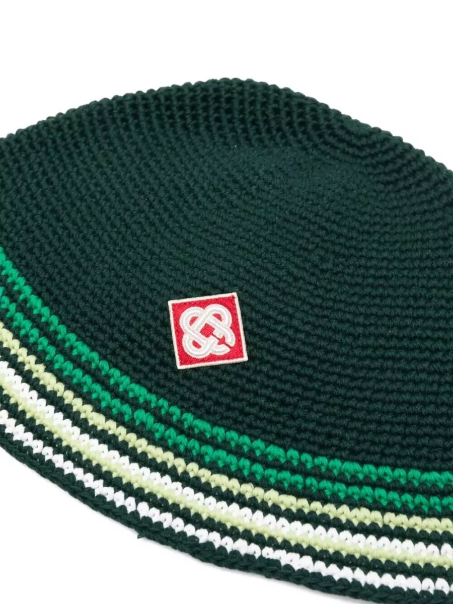 Casablanca Striped Crochet Bucket Hat