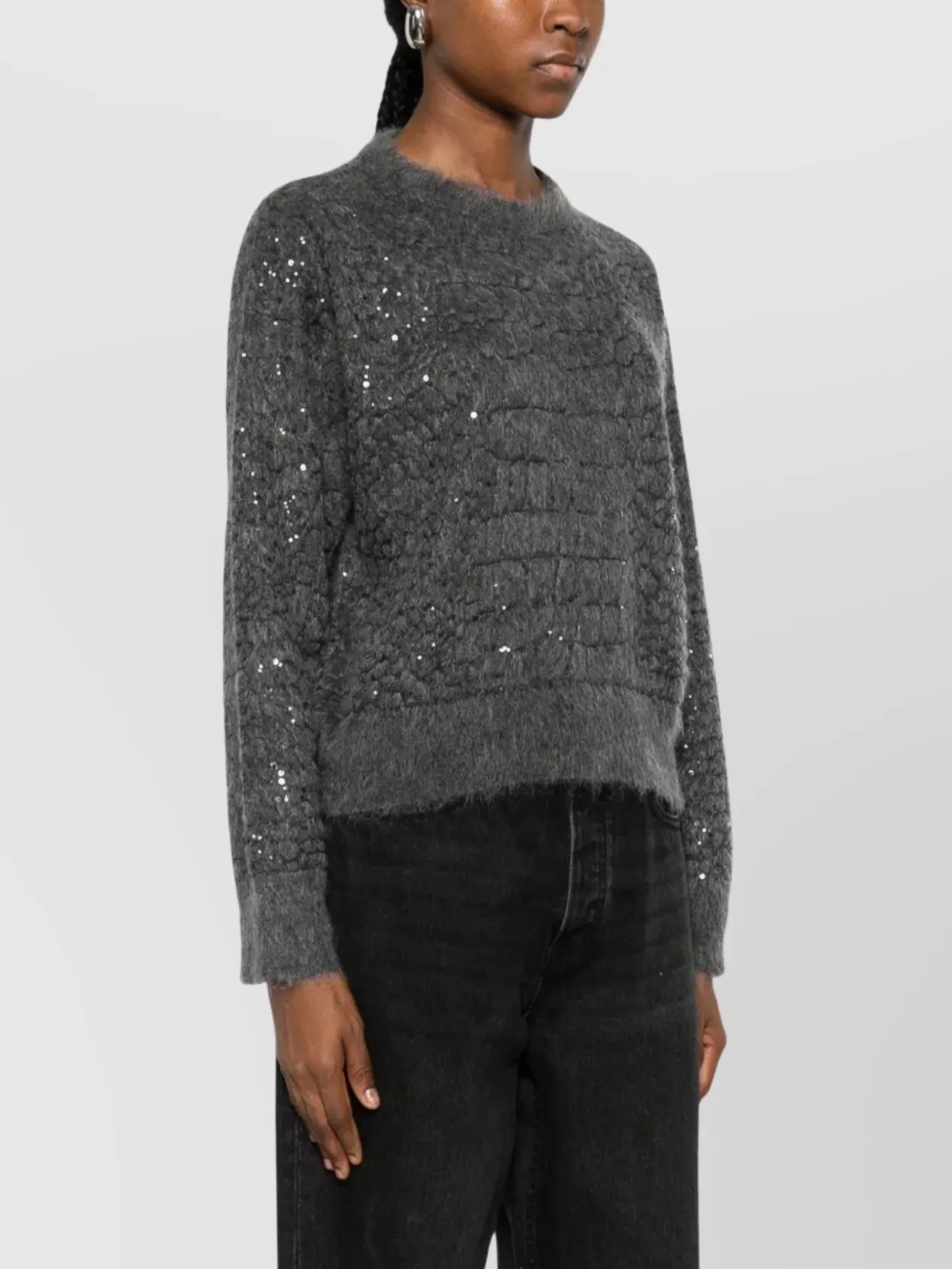 Brunello Cucinelli Textured Knit Crew Neck Sweater