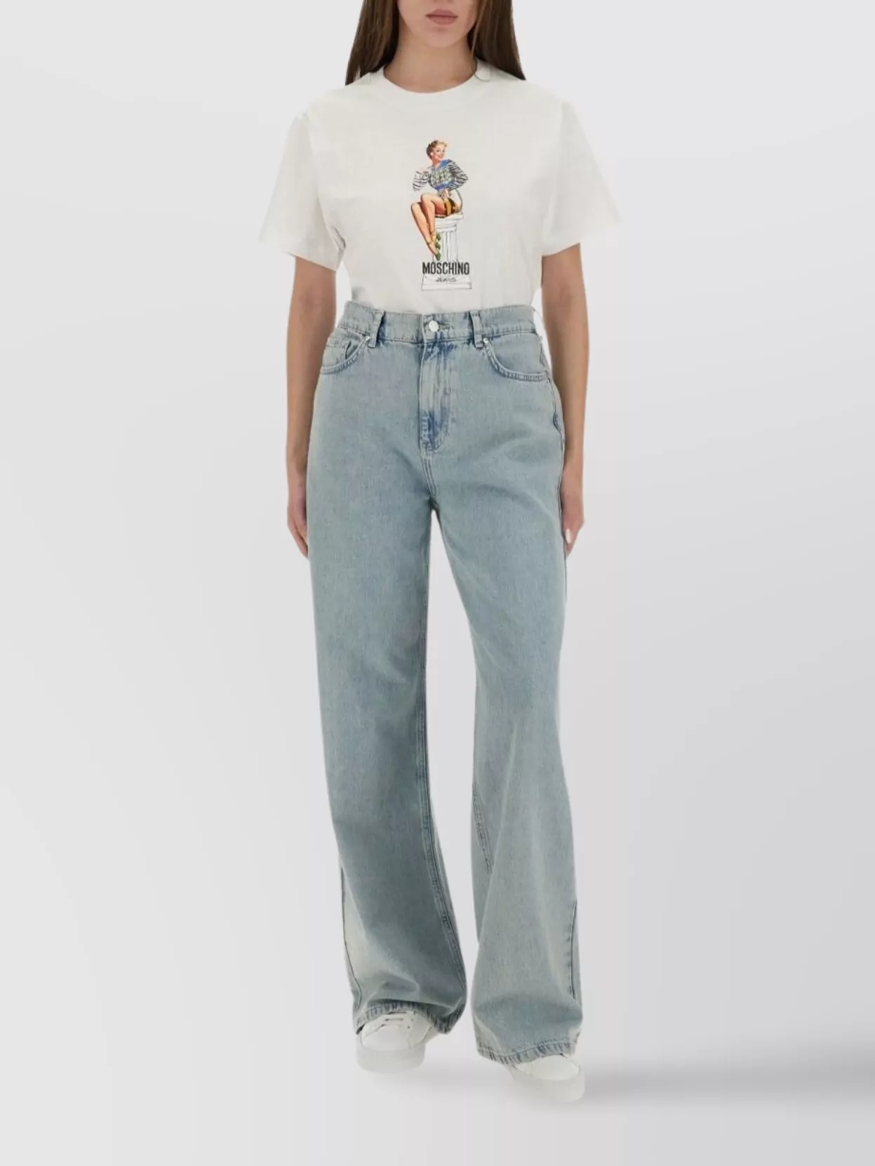 Moschino Crew Neck Graphic Print Short Sleeves Top