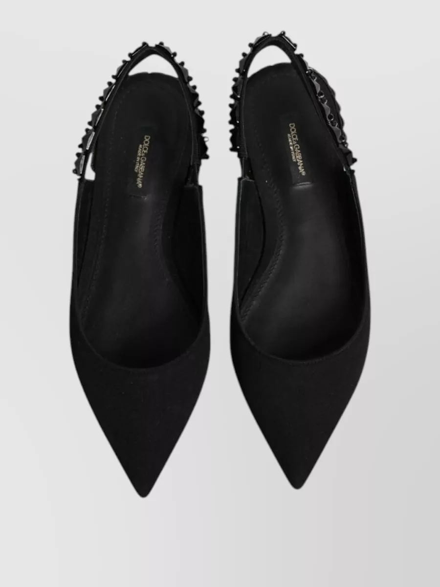 Dolce&Gabbana Silk Crystal-Embellished Slingback Sandals