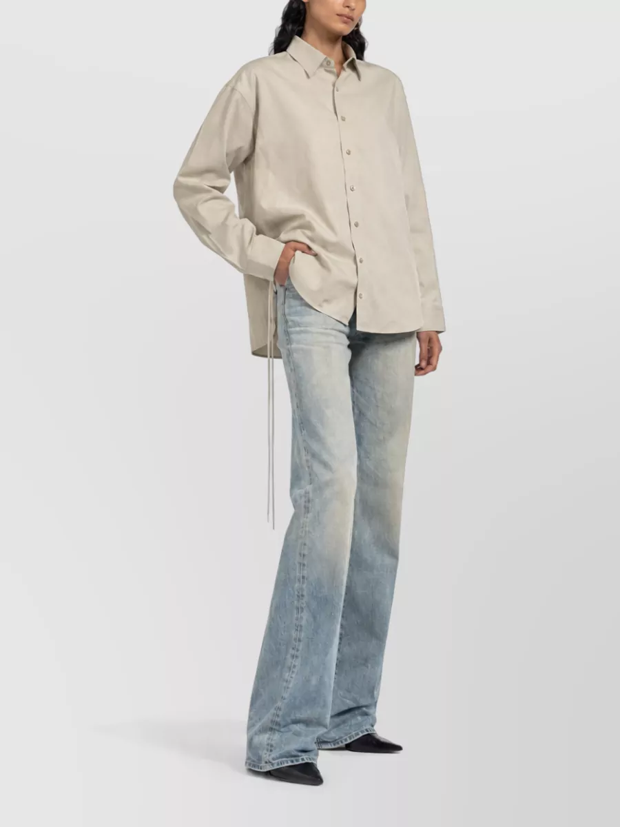 Balenciaga Shirt Lace Detail Relaxed Fit Drawstring Hem