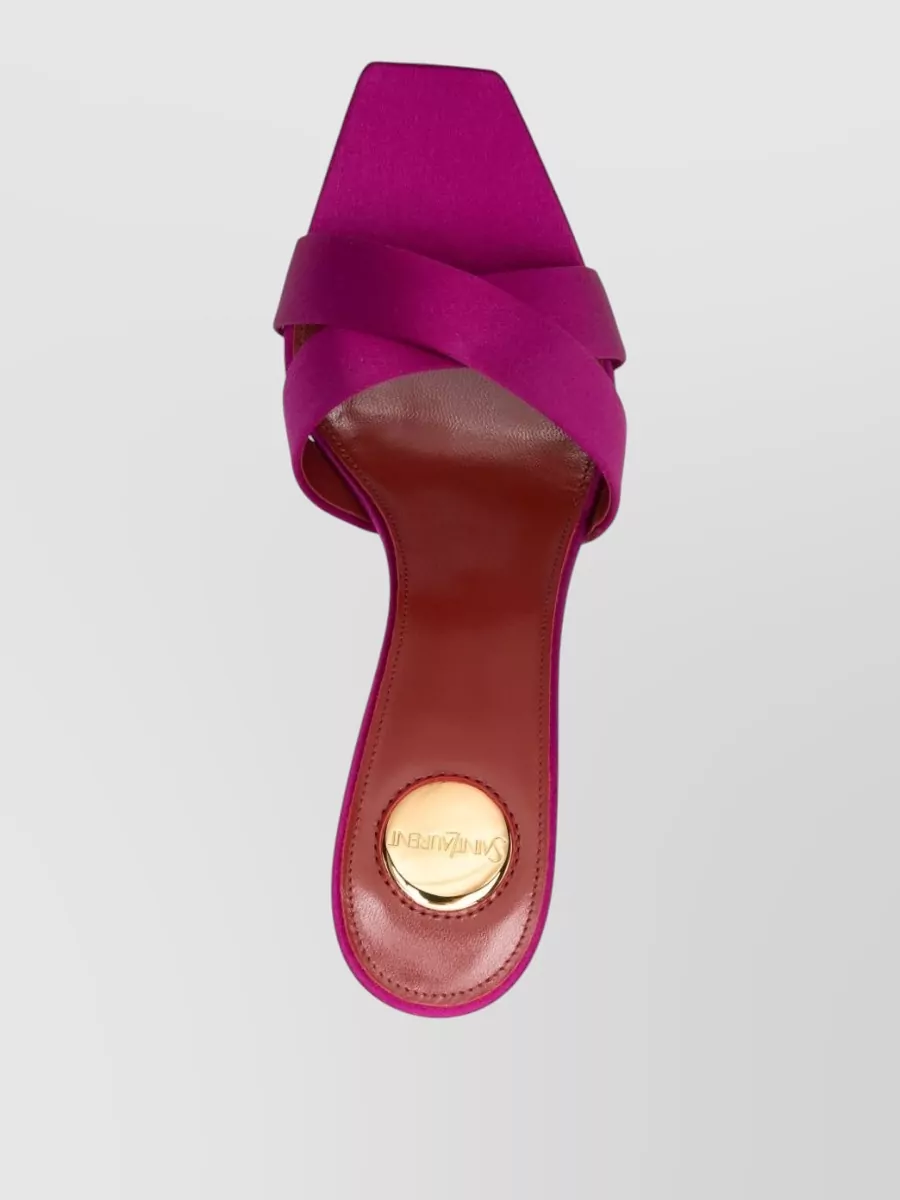 Saint Laurent Opyum Satin Sandals Square Open Toe