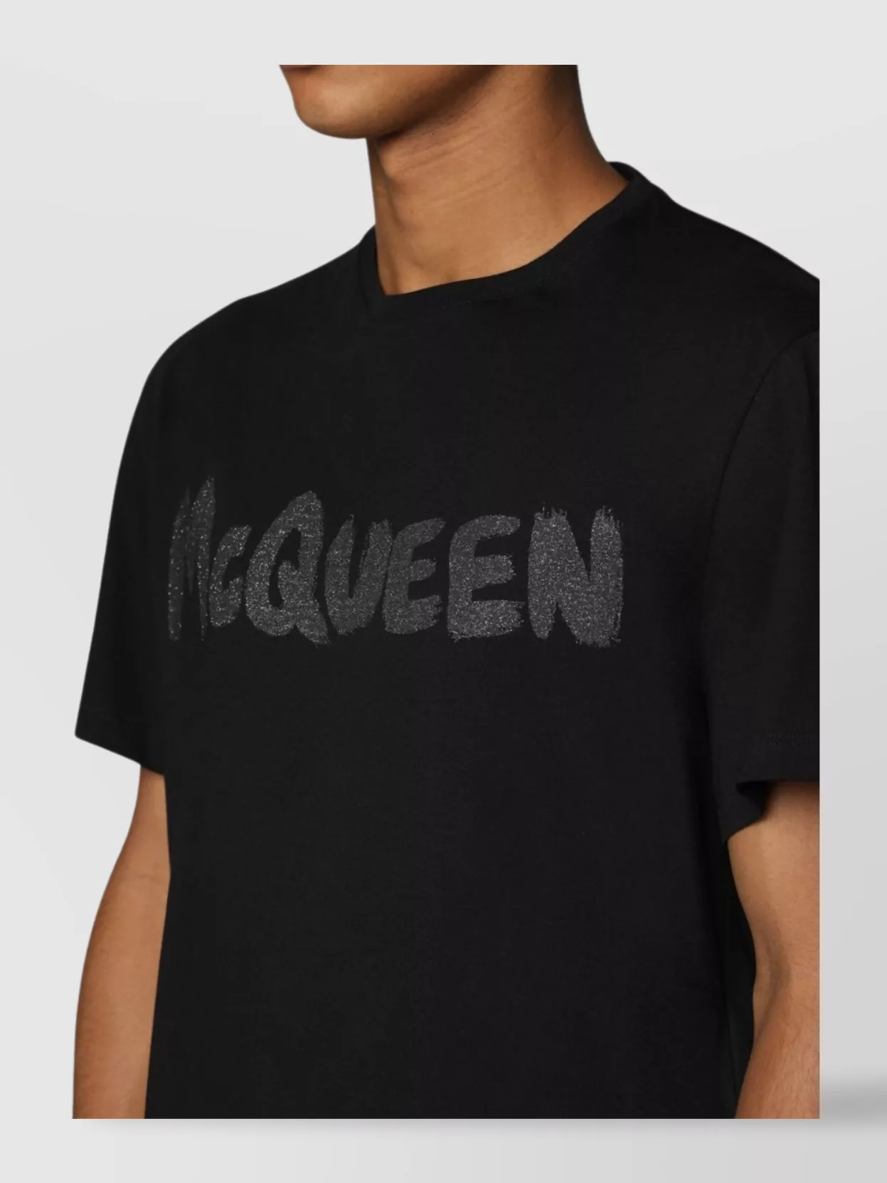 Shop Alexander Mcqueen Ribbed Crew-neck Cotton T-shirt