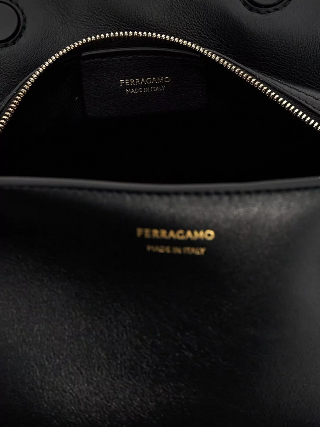 Ferragamo Chain Strap Leather Clutch With Gold-tone Hardware