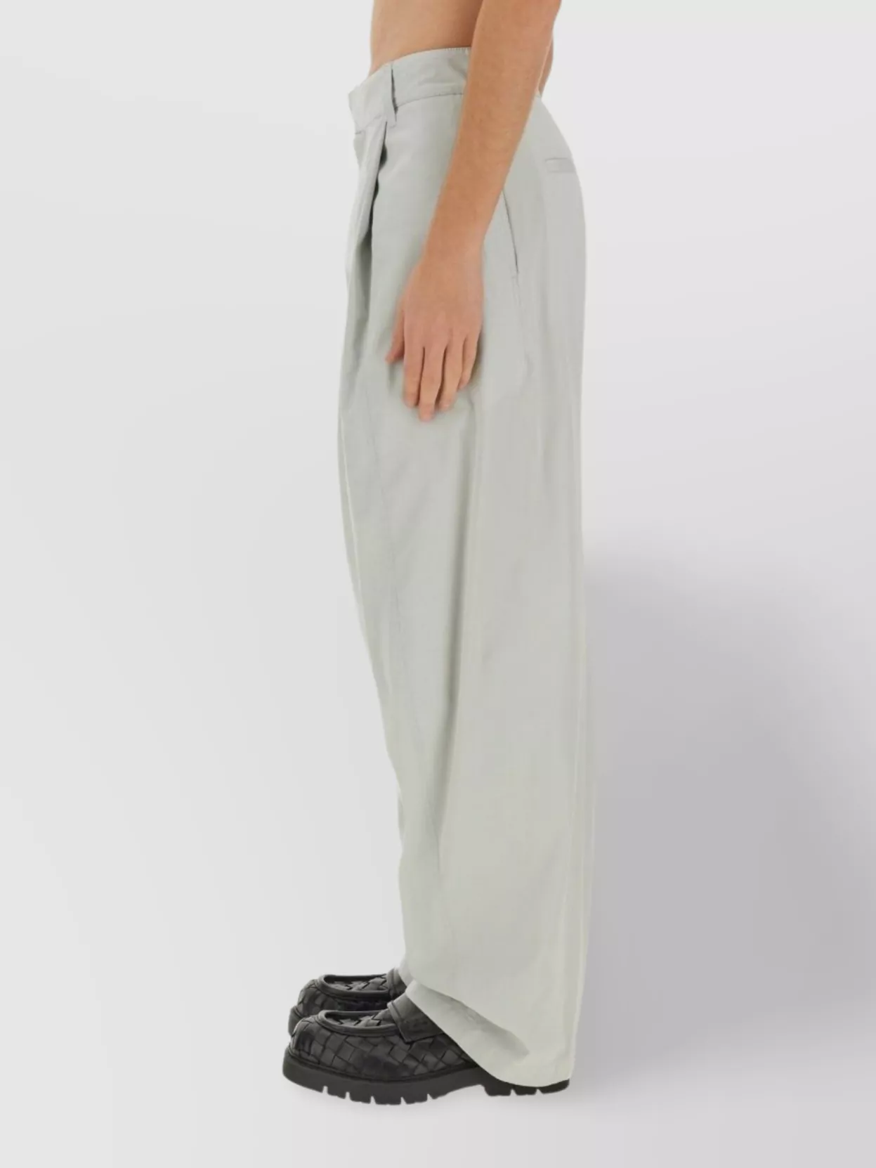 Bottega Veneta Cotton Silk Trousers Featuring Pockets