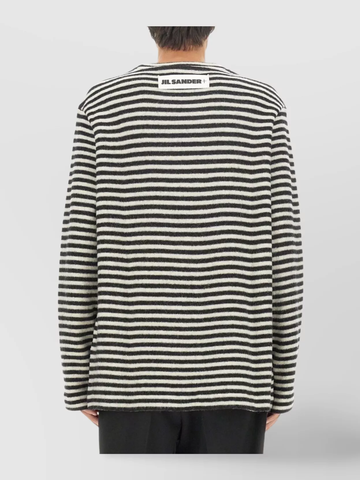 Jil Sander Striped Boxy Fit Knitwear With Ribbed Finish